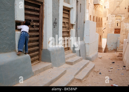 A UNESCO listed heritage town of Shibam, Yemen famous for its muddy tall buildings. Stock Photo