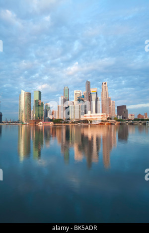 Skyline and Financial district at dawn, Singapore, Southeast Asia, Asia Stock Photo