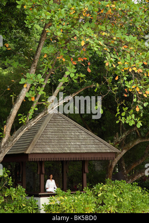 Meditation at the Spa Village, Pangkor Laut Resort, Pangkor Laut, Malaysia, Southeast Asia, Asia Stock Photo