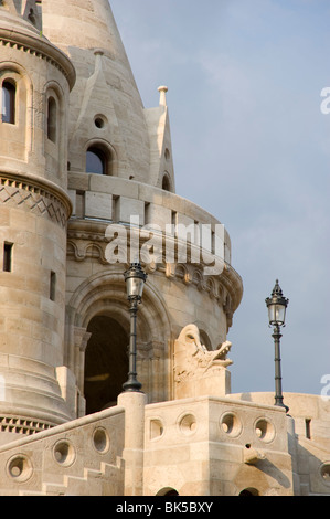 A newly restored section of the Fishermen's Bastion, Budapest, Hungary, Europe Stock Photo