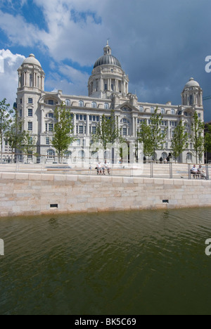 The Port of Liverpool Building as seen from the new Leeds Liverpool Canal link, Liverpool, Merseyside, UK Stock Photo