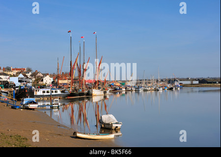 MALDON, ESSEX, UK - APRIL 10, 2010: Thames Barges on the River Blackwater Stock Photo