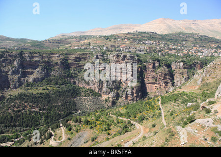 Wadi Qadisha (Holy Valley), UNESCO World Heritage Site, Qadisha Valley, Lebanon, Middle East Stock Photo