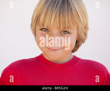 Blonde boy with dimples Stock Photo