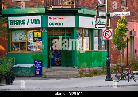 Convenience store called  A Depanneur in Mile End Sector Montreal Canada Stock Photo