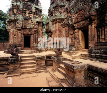 Banteay Srei, dating from the second half of the 10th century, Angkor, UNESCO World Heritage Site, Cambodia Stock Photo