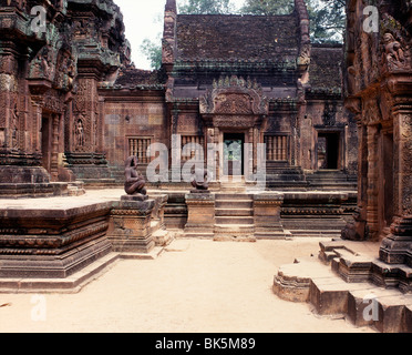 Banteay Srei, dating from the second half of the 10th century, Angkor, UNESCO World Heritage Site, Cambodia Stock Photo