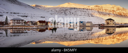 Panoramic View Of Seydisfjordur, Iceland Stock Photo - Alamy