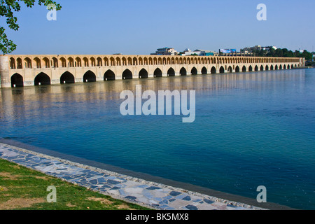 Si-o-se Bridge or Bridge of 33 Arches in Esfahan Iran Stock Photo