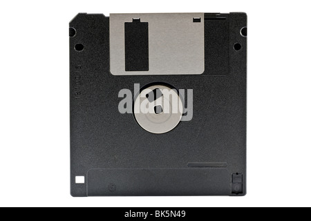 Old technology the rear of an old floppy diskette Stock Photo