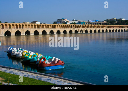 Si-o-se Bridge or Bridge of 33 Arches in Esfahan Iran Stock Photo