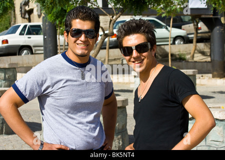 Two young men in Tehran, Iran Stock Photo