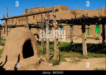 Adobe bread oven in Taos Pueblo, New Mexico. Stock Photo