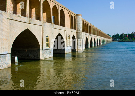 Si-o-se Bridge or Bridge of 33 Arches in Esfahan Iran Stock Photo