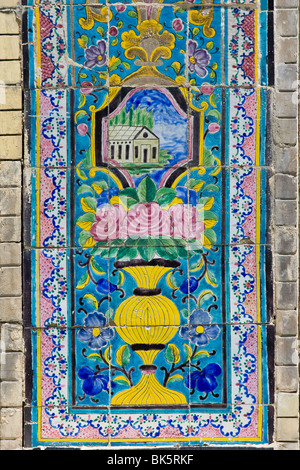 Ceramic Tile Detail at Golestan Palace in Tehran Iran Stock Photo