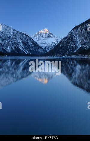 Lake Plansee at Sunrise, Tyrol, Austria Stock Photo