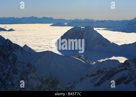 Overview of Mountain Range. Zugspitze, Bavaria, Germany Stock Photo