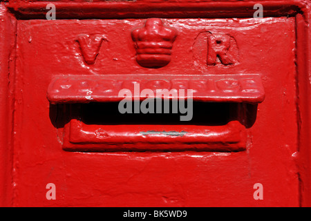 Red Victorian letter box, Louth, Lincolnshire, England, UK Stock Photo