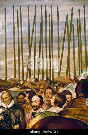 Surrender Of Breda by Diego Velazquez, oil painting, detail, 1599-1660, Spain, Madrid, Museo del Prado Stock Photo