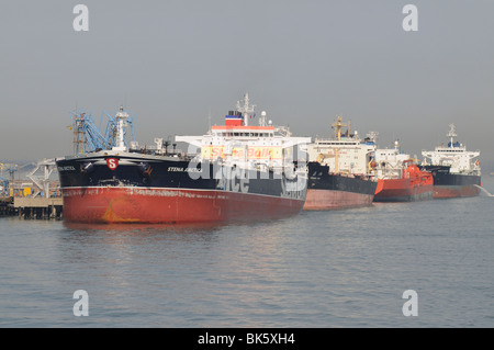 Bulk fuel carrier ship the Stena Arctica moored alongside Fawley Marine Terminal on Southampton Water southern England UK Stock Photo