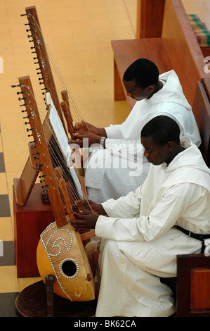Mass in Keur Moussa Benedictine Monastery, Keur Moussa, Senegal, West Africa, Africa Stock Photo