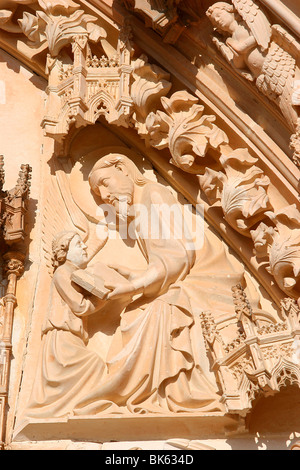 Evangelist Matthew and his symbol man, Batalha Monastery, Batalha, UNESCO World Heritage Site, Estremadura, Portugal, Europe Stock Photo