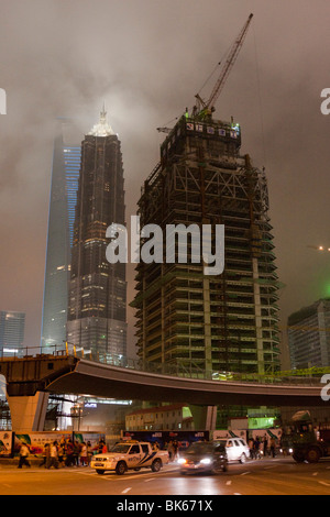 construction work at night in Pudong Shanghai china Stock Photo