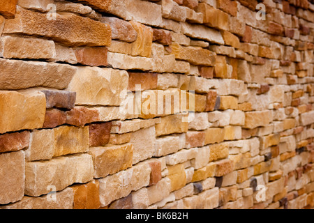 Old handcraft wall background, great for wallpapers, architecture or construction themes Stock Photo