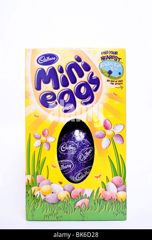 A Cadbury mini eggs easter egg on a white background Stock Photo