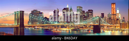 view from Manhattan Bridge.Brooklyn Bridge Manhattan Stock Photo