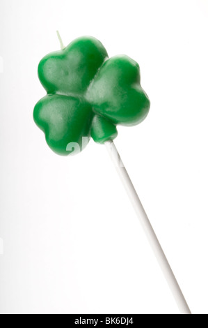 shamrock candle on stick Stock Photo