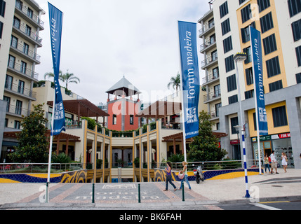 Exterior of Forum Madeira shopping mall in Funchal, Madeira Stock Photo