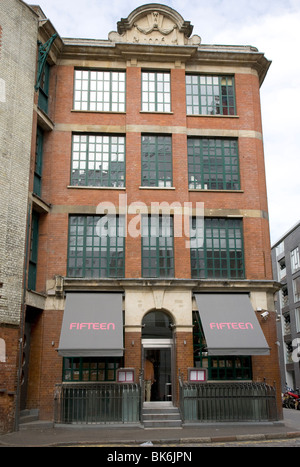 Jamie Oliver's Fifteen restaurant off City Road, London Stock Photo