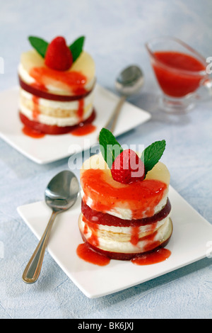 Cheese and fruit tower. Step by step: PFX3M6-PFX3RX-PFX3YP-PFX470 Stock Photo