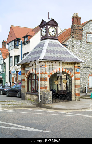 The Town Clock in Sheringham High Street Norfolk Stock Photo