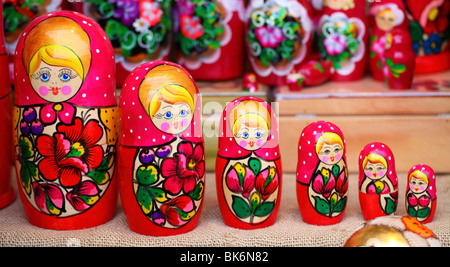 Matryoshka Matrioshkas colorful doll dolls, Babushka Babushkas Russian colorful doll dolls,Russian nested doll dolls Stock Photo