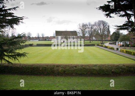 View of the Guildhall (originally the church of Greyfriars, dating from 1269) in Priory Park. Chichester, West Sussex, England. Stock Photo