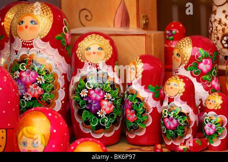 Matryoshka Matrioshkas colorful doll dolls, Babushka Babushkas Russian colorful doll dolls,Russian nested doll dolls Stock Photo