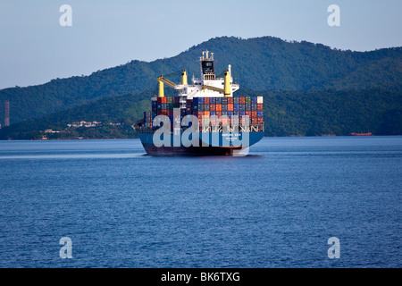 Cargo Ship off of Trinidad Stock Photo