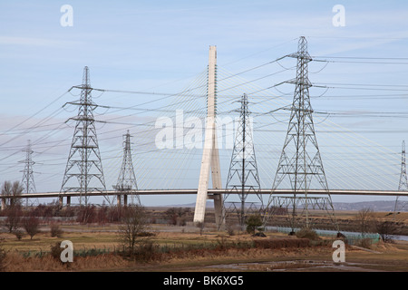 Flintshire Bridge in North Wales crossing the River Dee Stock Photo