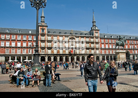 Plaza Mayor Madrid Spain Spanish Square Stock Photo