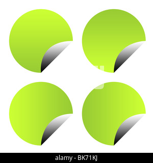 Set of four green gradient eco buttons, isolated on white background with copy space. Stock Photo