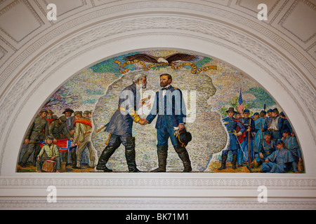 Tile mosaic of Lee's surrender to Grant at Grant's Tomb in Manhattan, New York Stock Photo