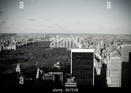 HIgh angle view of central park new york Stock Photo