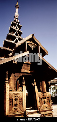 Bagaya Kyaung Monastery dating from the early 20th century, built entirely of wood, Ava, Myanmar (Burma), Asia Stock Photo