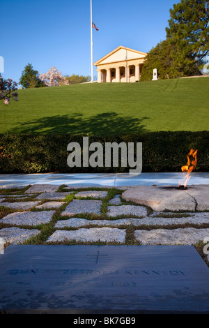 Gravesite of President John F Kennedy at Arlington National Cemetery near Washington DC USA Stock Photo