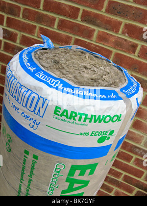 Earthwool Carbon zero loft & cavity insulation used to save energy & help the environment Stock Photo