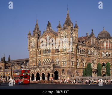 Mumbai Railway Station (Victoria Terminus) (Chhatrapati Shivaji), UNESCO World Heritage Site, India, Asia Stock Photo