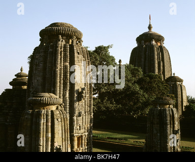 Lingaraja temple dating from the Kalinga period of the 11th century, Bubaneshwar, Orissa, India, Asia Stock Photo