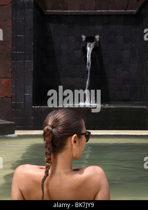 Hot spring pool at Brilliant Spa and Resort in Kunming, China, Asia Stock Photo